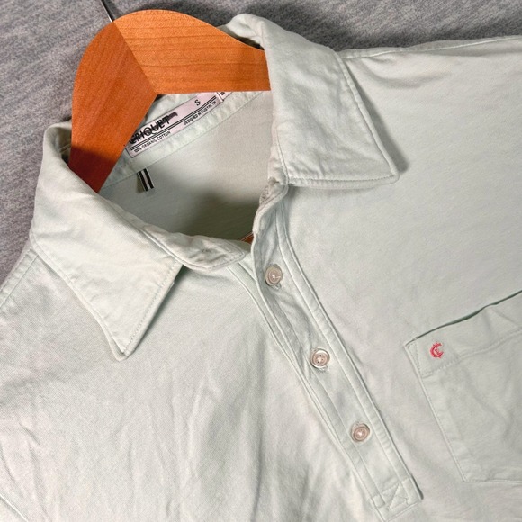Criquet Other - Criquet Long Sleeve Polo Shirt Mens SMint Green Organic Cotton Preppy Frat USA